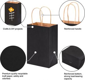 Sacs en papier kraft personnalisés pour la vente en gros, emballage alimentaire pour restaurants, sacs de courses et de rangement avec logo - Product Image 3