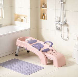 Plegable portátil ajustable de plástico tumbado multifunción lavado de pelo bebé champú silla para niños - Product Image 1