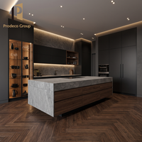 Meubles de cuisine en panneaux de mélamine, style moderne, pour projets de construction résidentielle et aménagement complet de maisons