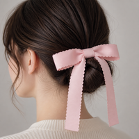 Ruban à bords festonnés 38 mm, ruban gros-grain blanc, rubans en tissu à bords ondulés avec bobine pour la couture, la confection artisanale, les nœuds pour cheveux