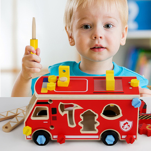 Juguete de Madera para Armar un Camión de Bomberos, Juguete Educativo Montessori para Niños de 2 a 4 Años, Habilidades Motoras Finas y Resolución de Problemas - Product Image 5