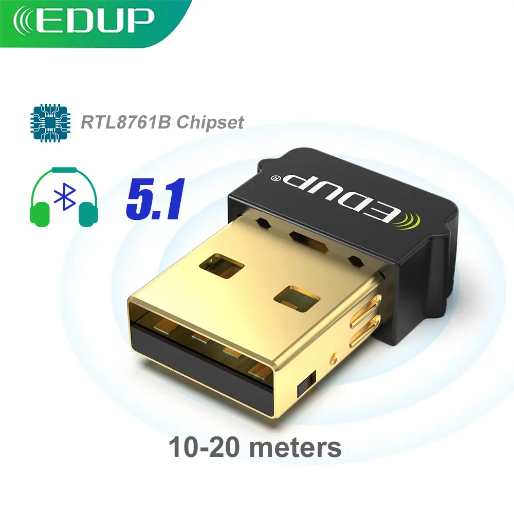 EDUP evrensel kablosuz BLE Bluetooth5.1 adaptörü Dongle USB Bluetooth 5.1 adaptörü