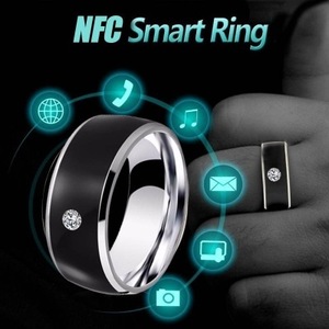 SC 순색 인레이드 다이아몬드 스테인리스 스틸 반지 남성용 모바일 안드로이드용 방수 다기능 NFC 스마트 반지 - Product Image 2