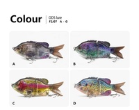 Leurre de pêche rigide réaliste multi-articulé type Tilapia, avec queue en plumes, leurre coulant lentement, hameçons triples