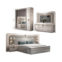 Ensembles de cadres de lit de taille King, meubles de luxe, lits de maison, chambre d'hôtel, ensemble de meubles de chambre à coucher en bois moderne