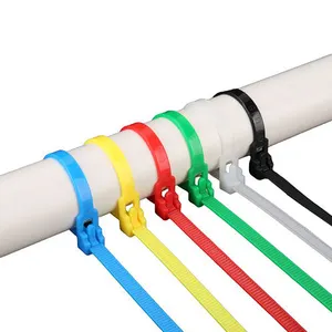 Tùy chỉnh có thể tháo rời quan hệ Nhựa 8x300mm(7.6) 100 cái/túi có thể tháo rời releasable Nylon quan hệ Zip Cáp