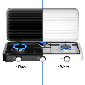 Estufa de <span class=keywords><strong>gas</strong></span> portátil de tres quemadores para camping y cocina doméstica, con cubierta para instalación en mesa - Product Image 2