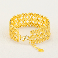 Nouveau design Z H – Bracelet chaîne et maillons plaqué or 24 carats, style hip-hop, tendance, unisexe, en laiton – Idéal comme cadeau