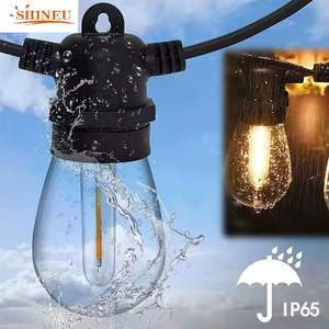 S14 15m 휴일 조명 에디슨 전구 Led 문자열 빛 파티오 야외 방수 PVC 케이블 장식 Led 꽃줄 빛 - Product Image 1