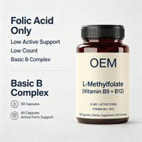 L-Méthylfolate 15 mg avec Méthyl B12, forme active de vitamine B9 B12, 60 capsules