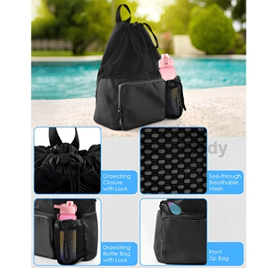 Custom Logo <b>Drawstring</b> <b>Backpack</b> Beach Swimming <b>Backpack</b> Wet and Dry Separation Waterproof <b>Drawstring</b> Bag with Nylon Lining - Product Image 3