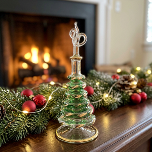 Bouteille de Noël en verre artisanal de luxe avec décoration en or pur, 10 cm de haut - Capacité 50 ml, écologique, directement de l'usine - Product Image 3