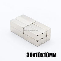 Magnet Permanen Persegi 30x10x10mm Berlapis Nikel untuk Ketahanan Korosi dan Karat dengan Gaya Hisap Super Kuat