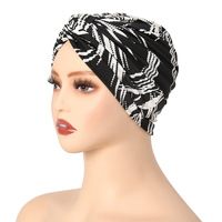 Topi Kerudung Baru Motif Bunga Jacquard 100% Poliester, Topi Kemoterapi, Kupluk Rajut, Penutup Kepala Serbaguna