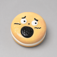 Jouets anti-stress à presser en forme de biscuits, viscoses et à remontée lente, avec visages amusants, formes alimentaires Kawaii, en PU, unisexe, vente en gros