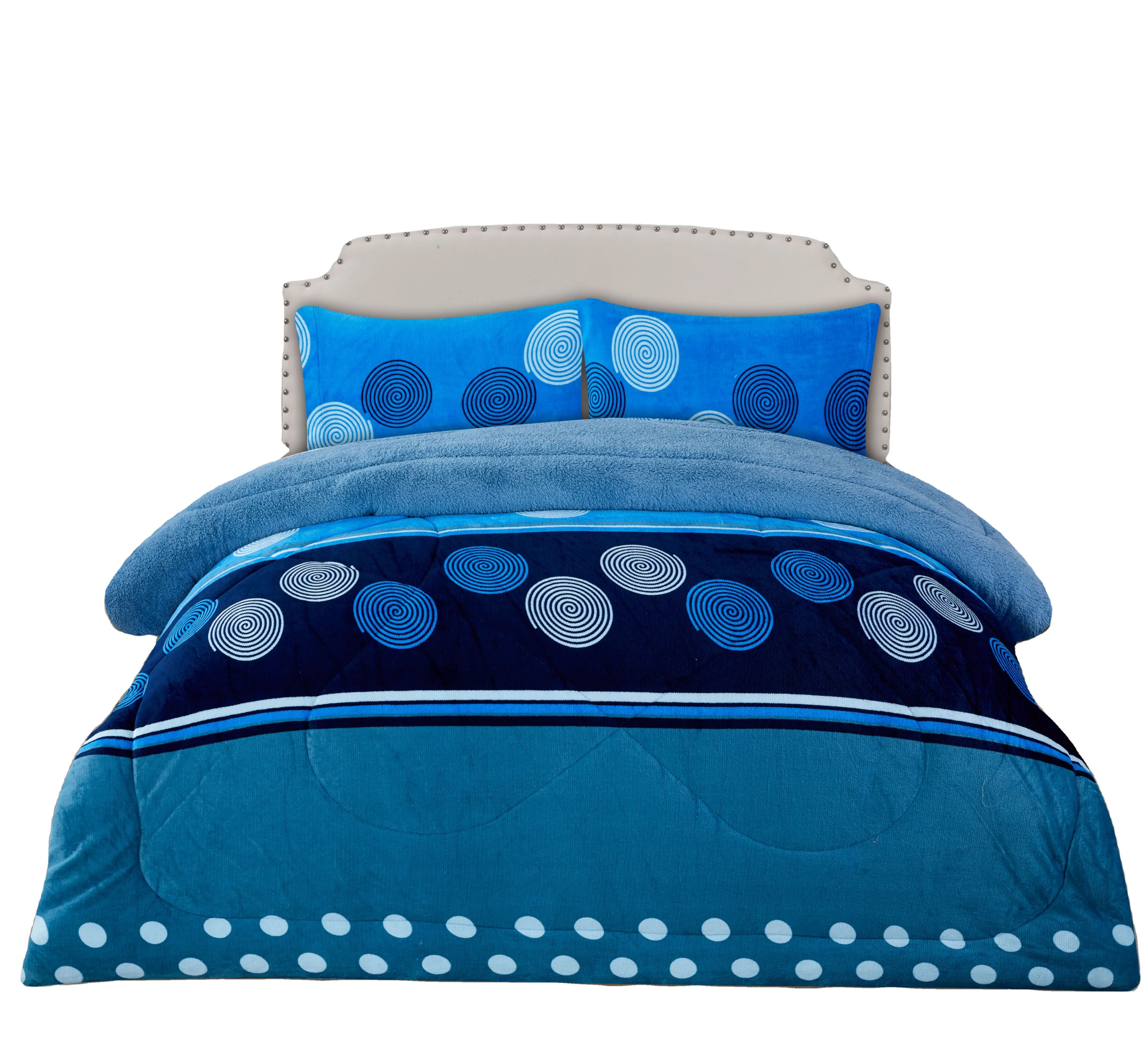 New products Printed Luxury Royal Comfort Borrego Flannel Set