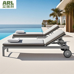 Tumbona de playa de aluminio de ocio personalizada al por mayor con ruedas, silla de escritorio, baño de sol, uso de hotel al aire libre Dormette - Product Image 6
