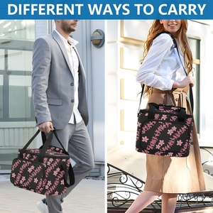 Hawaii Eco Friendly Extra Large Reusable Tote Grocery Shopping Thermal Bag Plumeria Flower Women Insulated Cooler Bag with Logo - Product Image 6