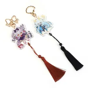 Vograce Oem Custom Acrylic Keychain Promotional Keychains Accessories Cute Anime Tassel Acrylic Keychain