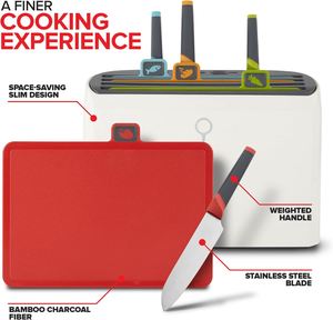Juego de Cuchillos de Cocina Inteligentes de Acero Inoxidable al por Mayor, Herramientas de Cocina Surtidas con Tabla de Cortar de Plástico PP Desechable y Juego de Cuchillos - Product Image 4