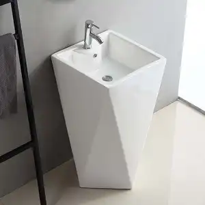 Luxury Modern Freestanding Basin Glossy White Art Ceramic Deep Height Hand Wash Basin Sink With Good Price