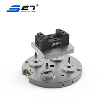 Étau de précision auto-centrant SET pour usinage CNC 5 axes, serrage manuel rapide en une seule station en acier pour système à point zéro