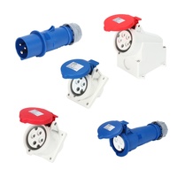 Connecteur de prise industrielle étanche HFE bleu IP67 63A 2P+E 3 4 5 broches CE 220V Modèle HFN-2332 Usine source professionnelle