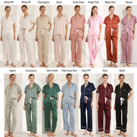 FUNG 6028 Vente en gros de pyjamas noirs pour demoiselles d'honneur, ensembles de pyjamas à manches courtes personnalisables