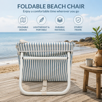 Chaise de plage Oxford pliable et portable pour l'extérieur, avec dossier réglable, antidérapante, résistante à l'humidité, design métallique moderne