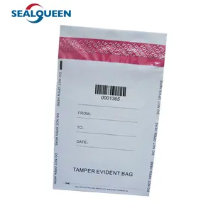 Free Sample Security Tamper Evident Self Sealing High Safe VOID Warranty Cash Deposit Bag