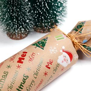 Wholesale 80g Double-Sided Kraft Print Christmas Custom 43cm X 10m Metallic <b>Paper</b> Roll <b>Wrapping</b> <b>Paper</b> for Packaging - Product Image 2