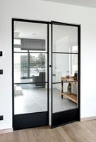 Puerta Francesa de Acero con Marco Delgado para Proyecto de Villa, Ideal para Jardín/Patio