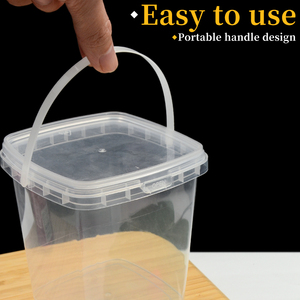 5L Square Transparent Belt Cover with Handle Anti-Theft Lock Food Grade PP Material <strong>Plastic</strong> <strong>Boxes</strong> for Jelly Juice Sugar - Product Image 3