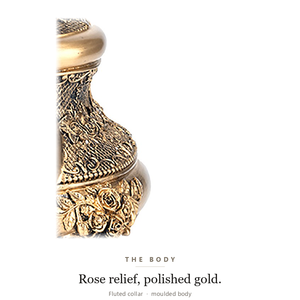 Teléfono Rotatorio Vintage de Latón Dorado Antiguo con Cable y Base con Rosas Esculpidas - Product Image 4