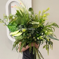 Kunstmatige Real Touch Hortensia Bloemen Bos-stijl Kunstbloemen Kunstmatige Varens Bruiloft Decoratie Landschapsontwerp Zacht