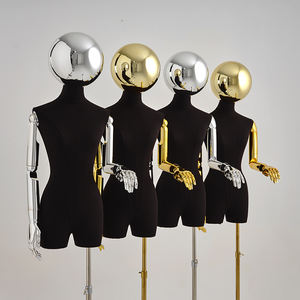Maniquí <span class=keywords><strong>de</strong></span> medio cuerpo para mujer, vestido <span class=keywords><strong>de</strong></span> exhibición, forma <span class=keywords><strong>de</strong></span> <span class=keywords><strong>costura</strong></span>, parte superior del cuerpo, cabeza cromada, brazos articulados, busto <span class=keywords><strong>de</strong></span> mujer, M003-CFG - Product Image 5