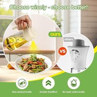 Bouteille Distributrice d'Huile en Verre de 450 ml avec Buse 2 en 1, Vaporisateur d'Huile d'Olive, Distributeur en Verre pour Ustensiles de Cuisine et Barbecue