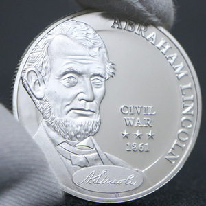 Abraham Lincoln moneta commemorativa argento placcato noi presidente Era della guerra civile - Product Image 3