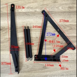 Small <b>Bed</b> <b>Frame</b> Hinge 275mm Black Iron Spring Hinge Furniture Hardware Industrial Design Surface Mount - Product Image 2