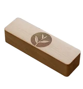 Houten doosje van beukenhout met gepolijste schuifdeksel, op maat gemaakt logo, kleine maat, voor thee verpakkingen, met magneten, antieke sigarenkist - Product Image 1