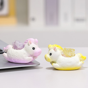 เครื่องประดับคริสตัลรูปม้าน่ารักเป็นของขวัญของตกแต่งบ้านทำจากเรซินสำหรับโต๊ะทำงานรูปปั้นบำบัด - Product Image 3