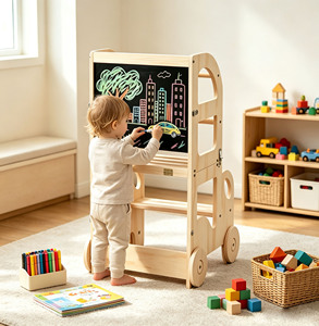 Wood Children Kids Kitchen <b>Learning</b> <b>Tower</b> Montessori for Kids With Drawing Board 1-6Years Children Table And Chair - Product Image 1
