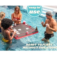 Piscine Plage Partie Flotteur Jeu Plateau Rouge Noir Flottant Mah Jongg Tapis Conseil Tuile Jeux Table