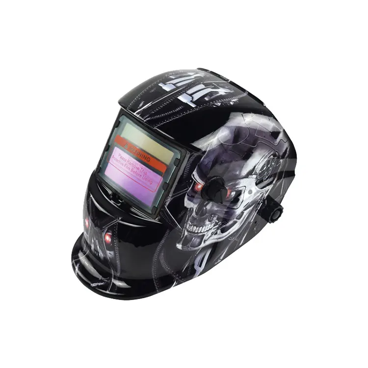 Helm las warna sesungguhnya penggelapan otomatis stiker kustom tutup kepala keras bahan PE masker Digital pelindung wajah helm keselamatan