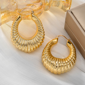 Pendientes de Aro Chapados en Oro de 18k, Estilo Bohemia, Exagerados, para Mujer - Product Image 2