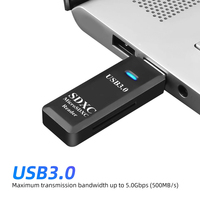 Lecteur de cartes 2 IN 1 Lecteur de cartes USB 3.0 Micro TF Lecteur de cartes mémoire Adaptateur multi-cartes haute vitesse pour lecteur flash Accessoires pour ordinateurs portables