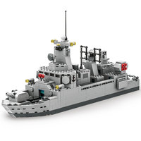 Juego de bloques de construcción creativo STEM DIY, barco de guerra temático, barco de juguete, acorazado, barco de guerra, barcos militares, destructor de la Marina, juego de ladrillos