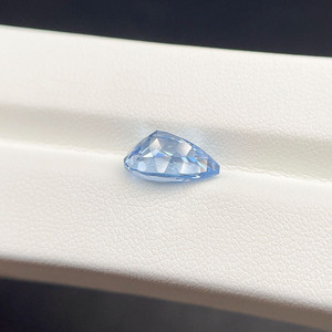 Gema suelta de espinela cultivada en laboratorio con forma de pera, color azul aguamarina Santa María, corte pavilón de alta precisión para joyería personalizada - Product Image 6