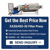 Presse à filtre à chambre entièrement automatique à alimentation centrale double flux avec plateau de récupération 304
