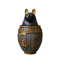 Urne funéraire pour animaux de compagnie en résine de style égyptien, décorations d'intérieur avec sculptures en relief égyptiennes, fabriquée en Chine, nouveauté